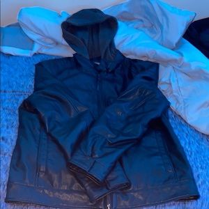 Michael Kors Leather Zip Up Jacket